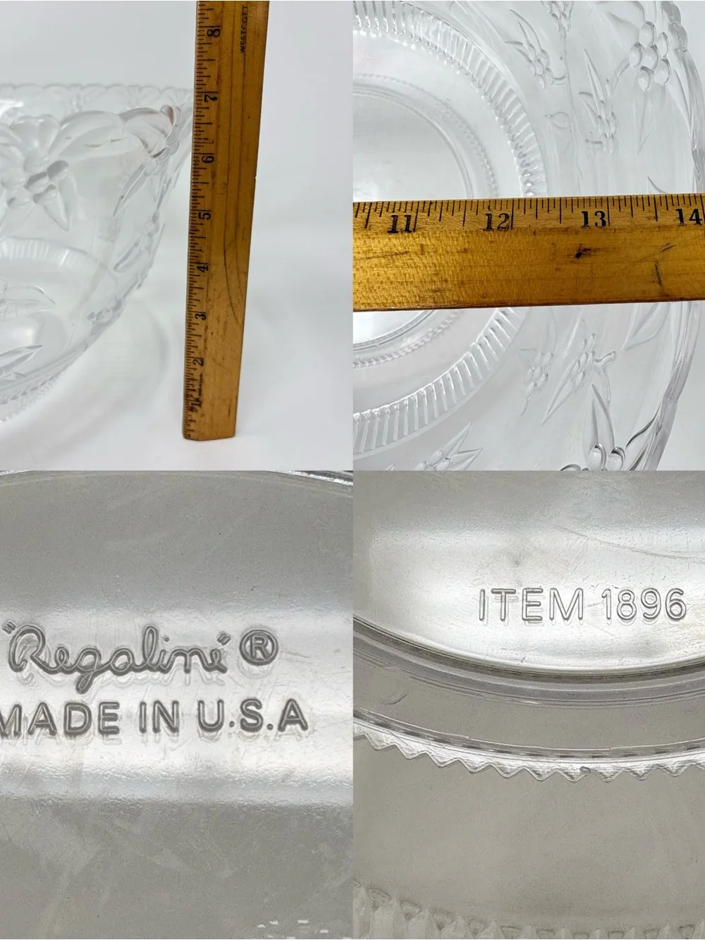 Regaline Clear Plastic 2pc Extra Large Mixing Bowl Serving Bowl 14” & Ladle USA